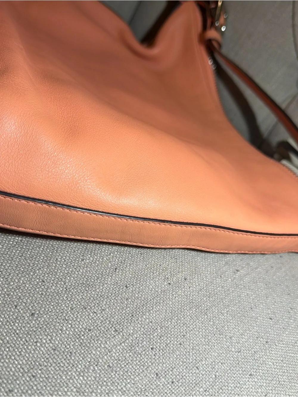 COACH Legacy Perforated Leather Courtenay Hobo 23704 SV/Coral w/Light Sand
